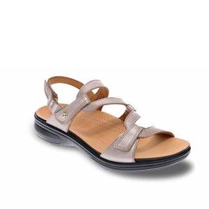 NEW REVERE women's emerald sandal in champagne angle